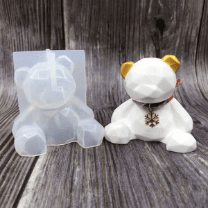 3D Silicon Geometric Faceted Bear Mould For Epoxy
