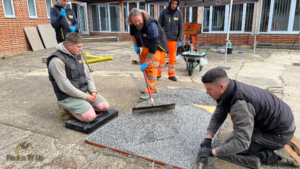 Resin R Us Approved Installer Training delegates on the resin-bound tools